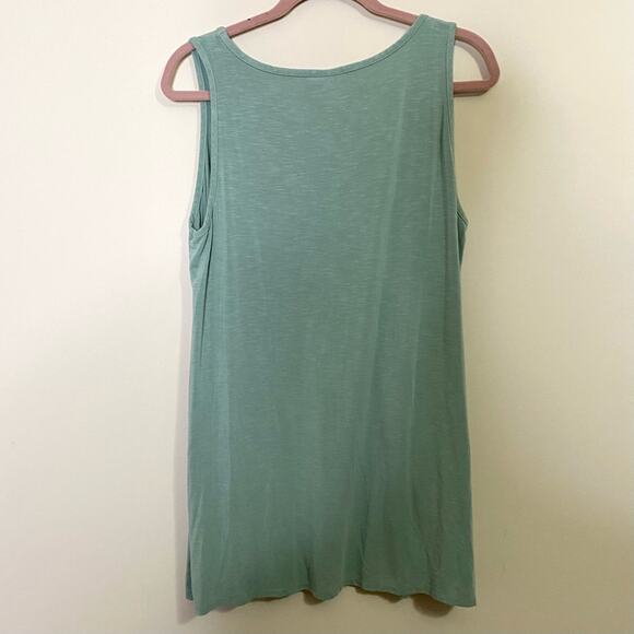 LOGO Lori Goldstein Pastel Green Oversized Tank With Pockets Women’s Size Large - Picture 4 of 7